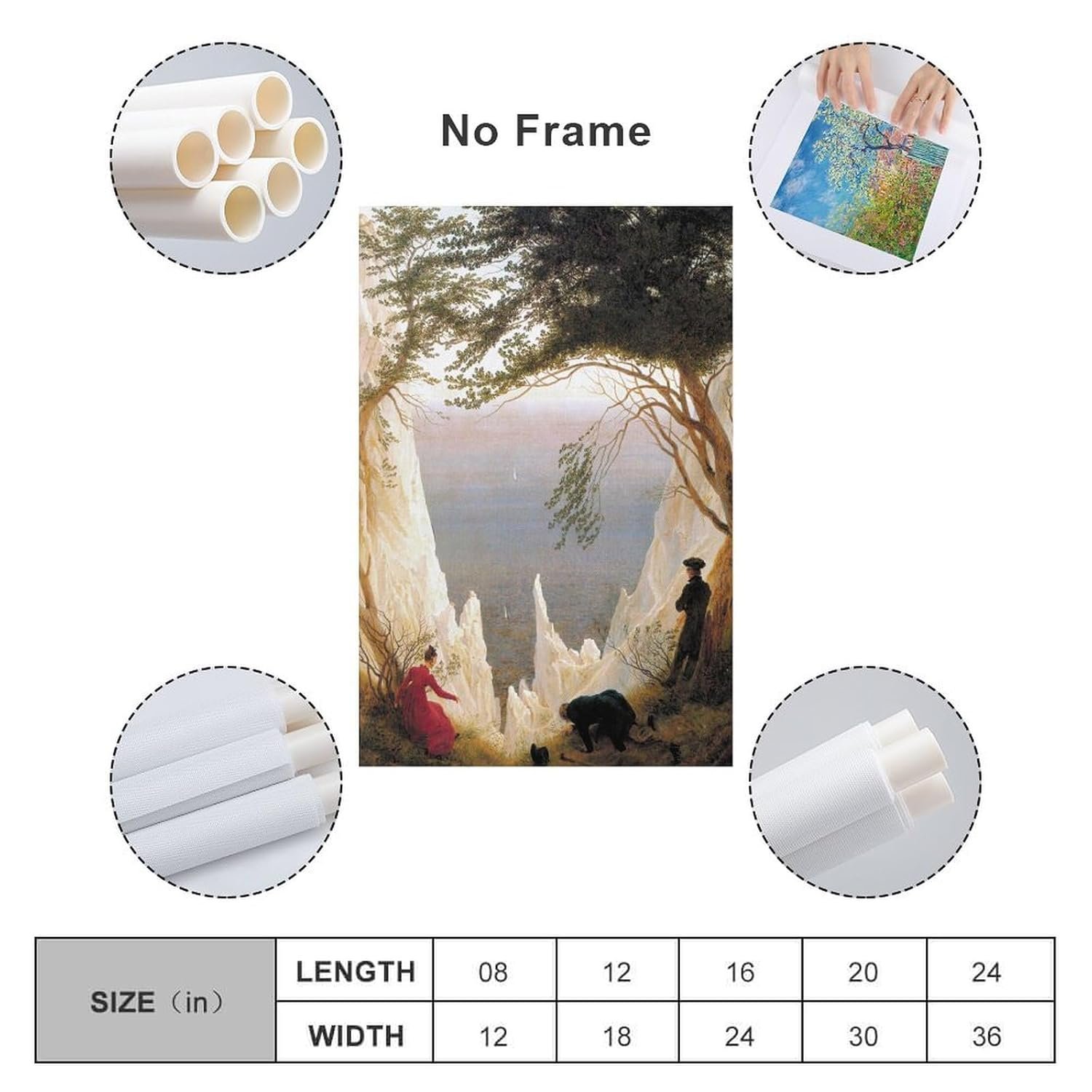 liuxingokgo Chalk Cliffs on Rügen Prints Canvas Art Poster And Wall Art Picture Print Modern Family Bedroom Decor Posters 24x36inch(60x90cm)