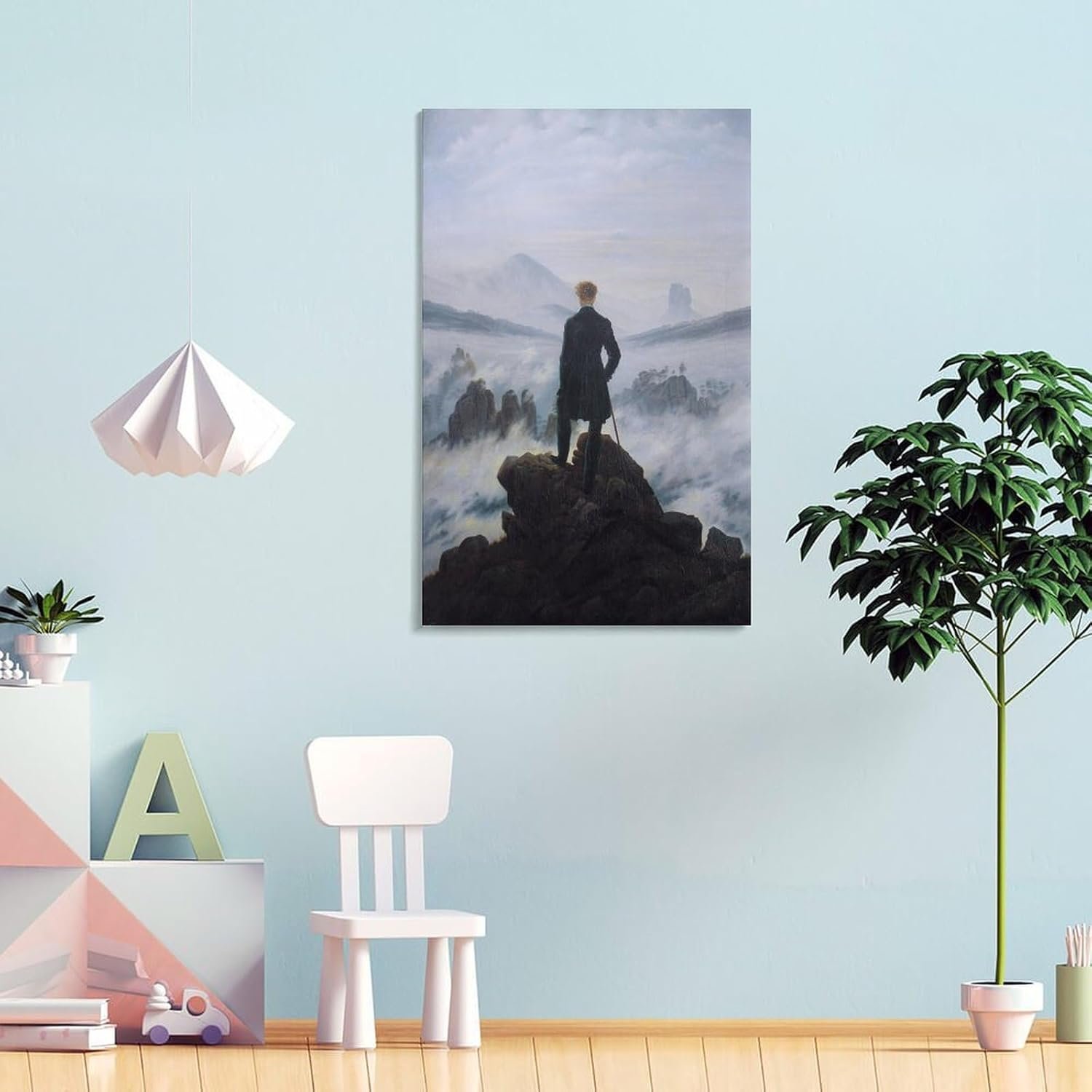 liuxingokgo The Wanderer Above The Sea of Fog Prints Poster Decorative Painting Canvas Wall Art Living Room Posters Bedroom Painting 12x18inch(30x45cm)