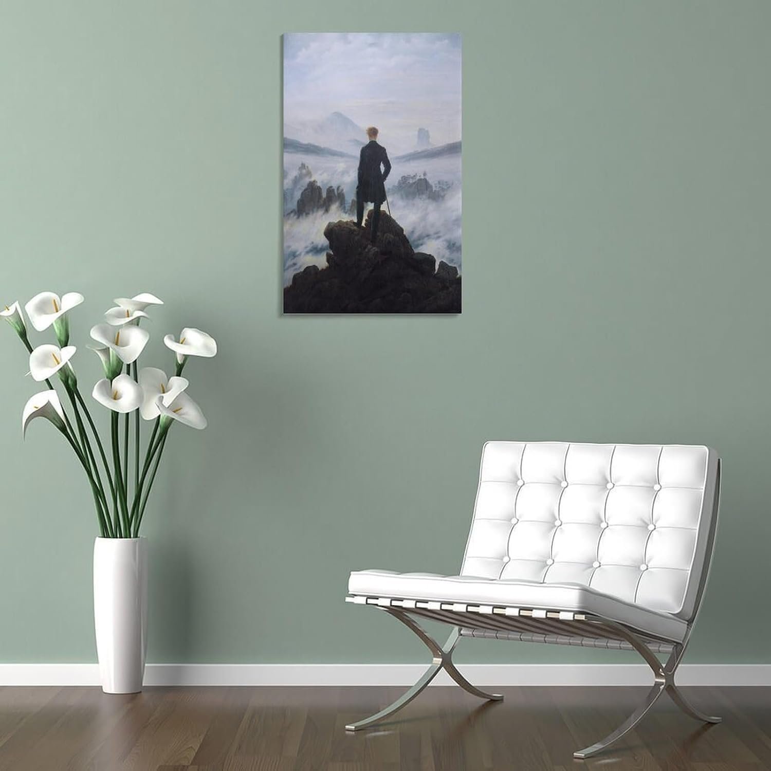 liuxingokgo The Wanderer Above The Sea of Fog Prints Poster Decorative Painting Canvas Wall Art Living Room Posters Bedroom Painting 12x18inch(30x45cm)