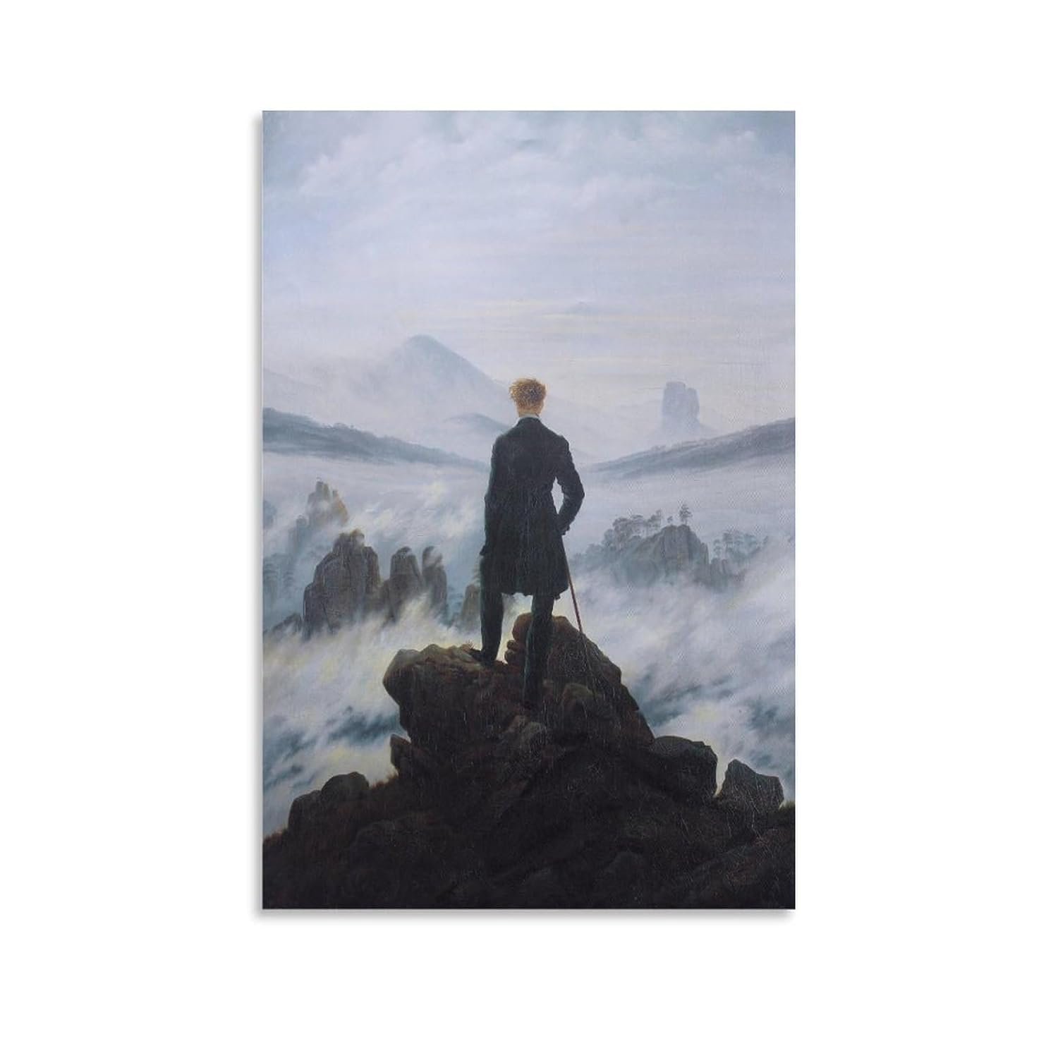 liuxingokgo The Wanderer Above The Sea of Fog Prints Poster Decorative Painting Canvas Wall Art Living Room Posters Bedroom Painting 12x18inch(30x45cm)