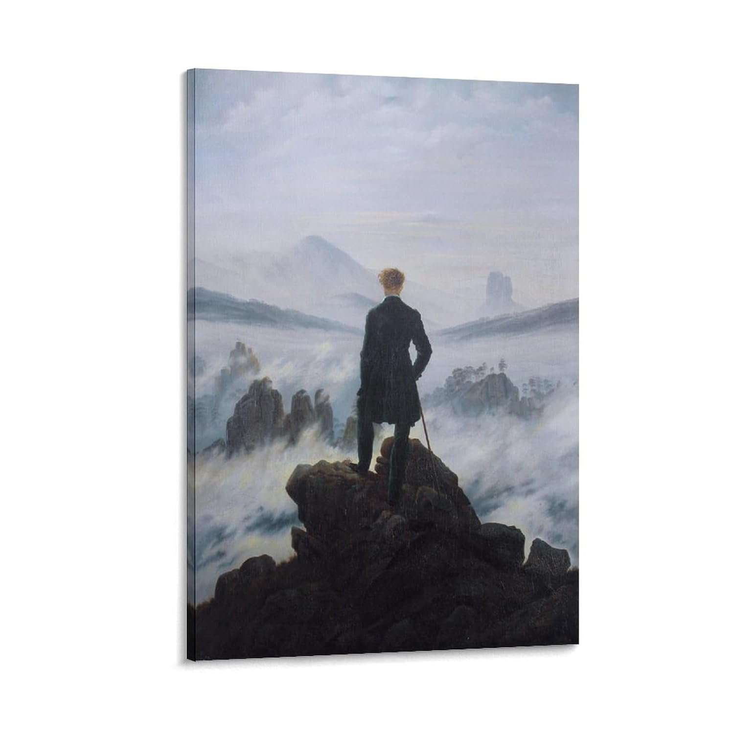 liuxingokgo The Wanderer Above The Sea of Fog Prints Poster Decorative Painting Canvas Wall Art Living Room Posters Bedroom Painting 12x18inch(30x45cm)