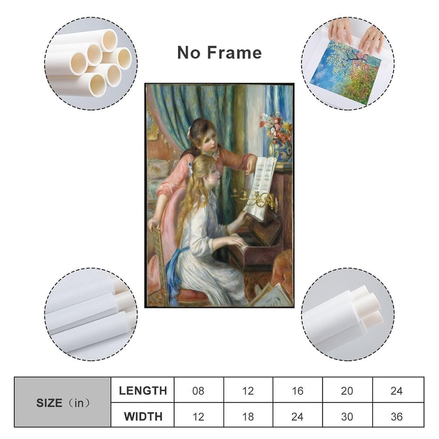 liuxingokgo Two Young Girls at The Piano Prints Canvas Art Poster And Wall Art Picture Print Modern Family Bedroom Decor Posters 12x18inch(30x45cm)