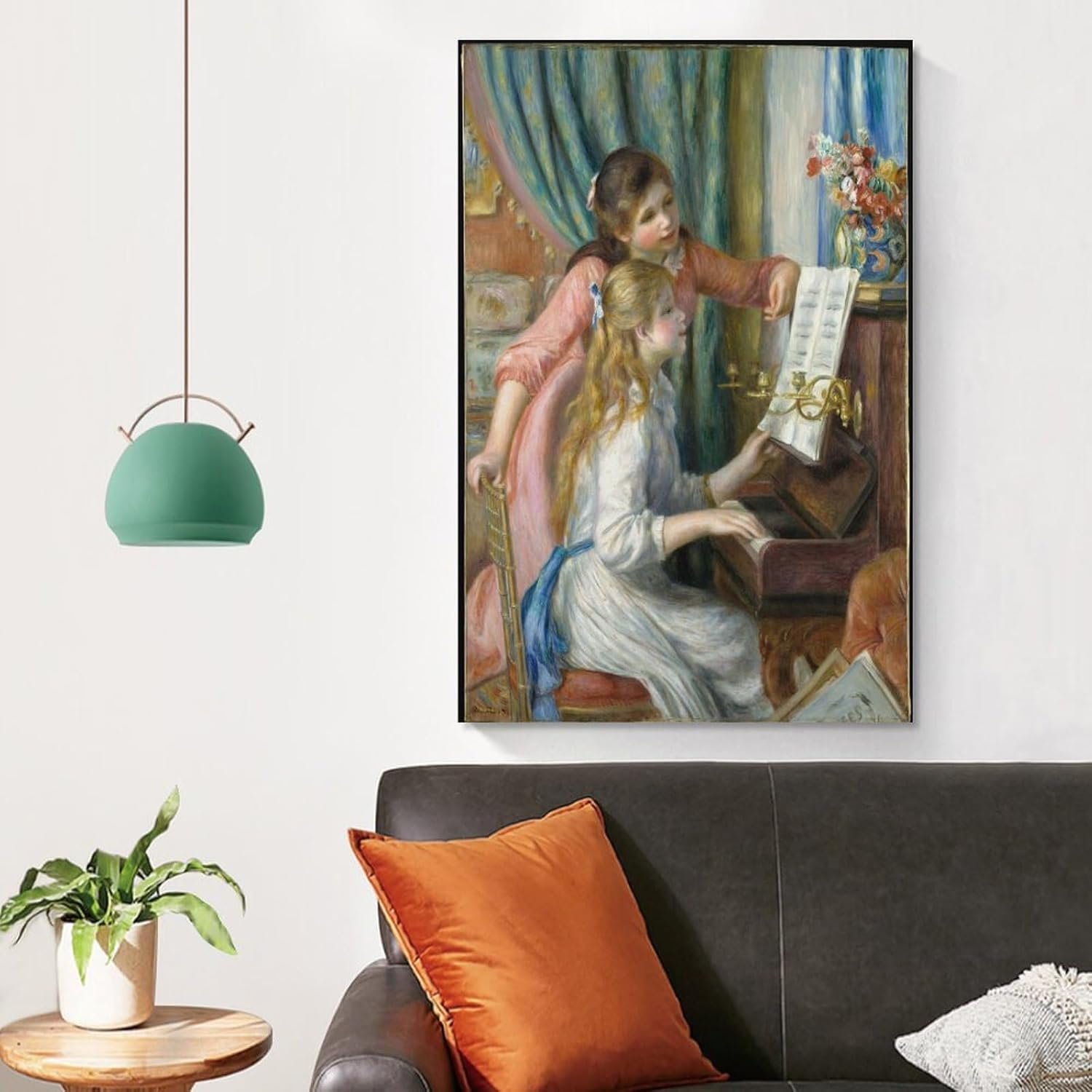 liuxingokgo Two Young Girls at The Piano Prints Canvas Art Poster And Wall Art Picture Print Modern Family Bedroom Decor Posters 12x18inch(30x45cm)