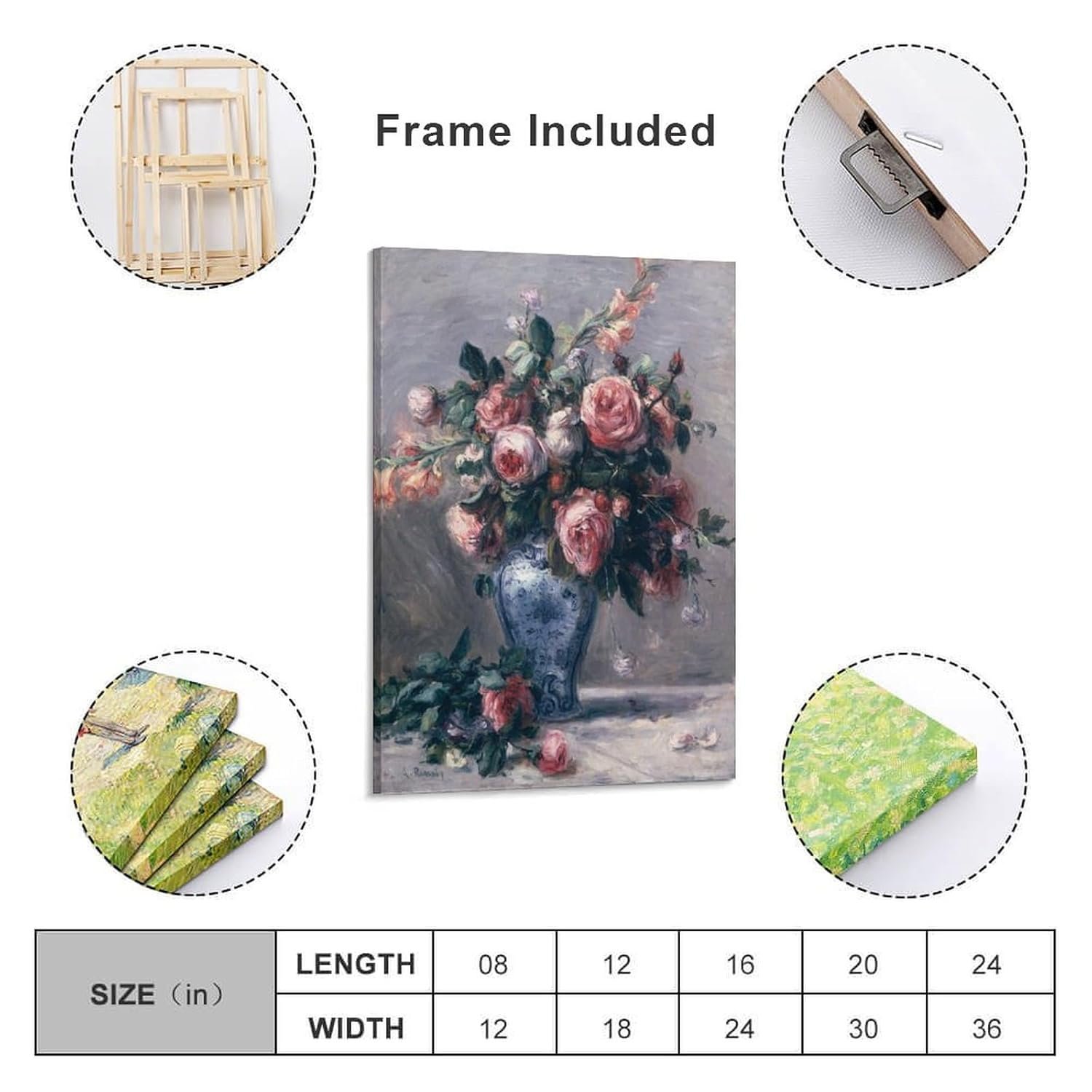 liuxingokgo Vase of Roses Prints Poster Decorative Painting Canvas Wall Art Living Room Posters Bedroom Painting 16x24inch(40x60cm)