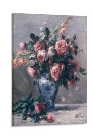 liuxingokgo Vase of Roses Prints Poster Decorative Painting Canvas Wall Art Living Room Posters Bedroom Painting 16x24inch(40x60cm)