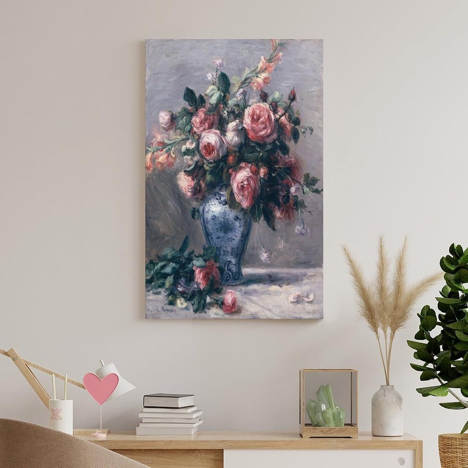 liuxingokgo Vase of Roses Prints Poster Decorative Painting Canvas Wall Art Living Room Posters Bedroom Painting 16x24inch(40x60cm)