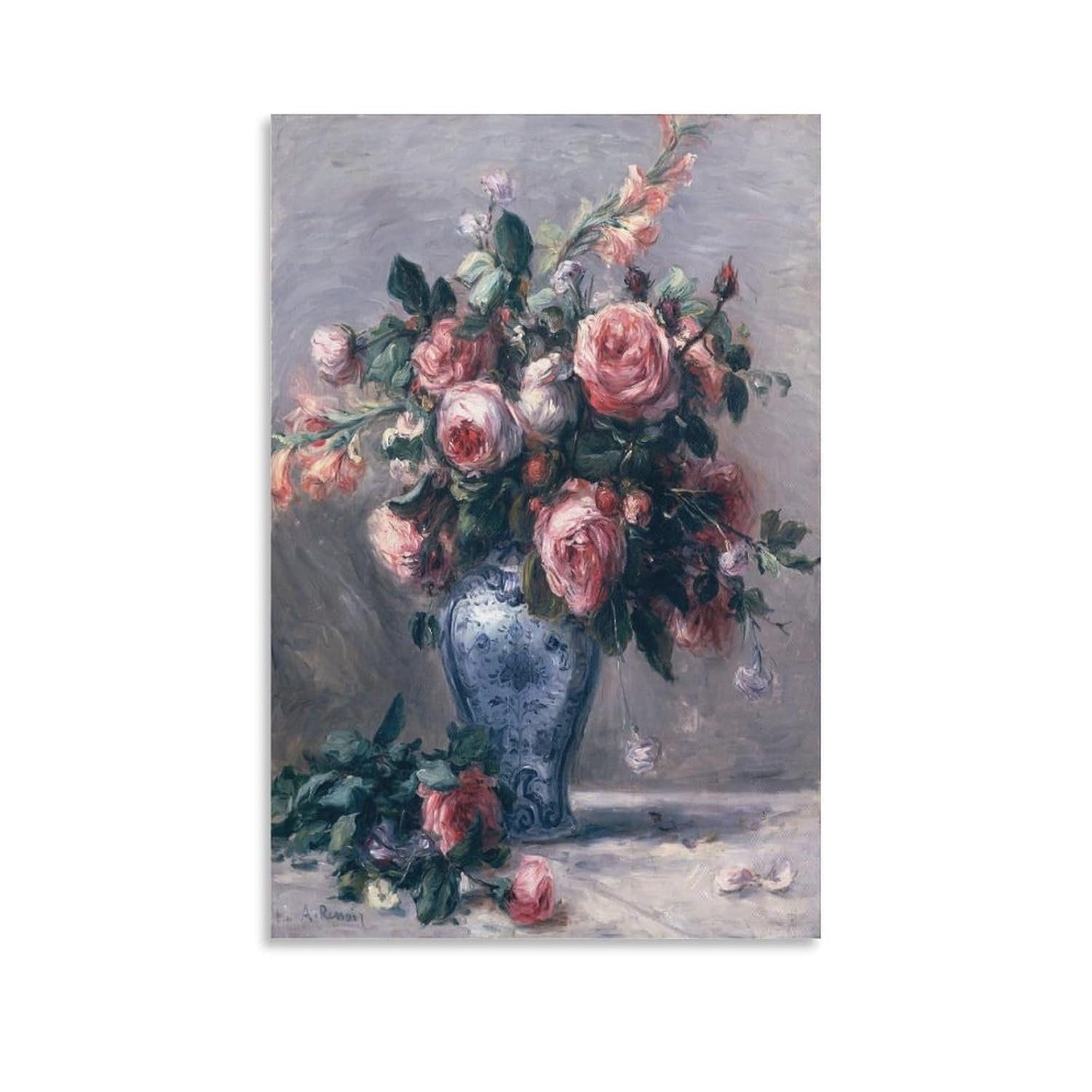 liuxingokgo Vase of Roses Prints Poster Decorative Painting Canvas Wall Art Living Room Posters Bedroom Painting 16x24inch(40x60cm)