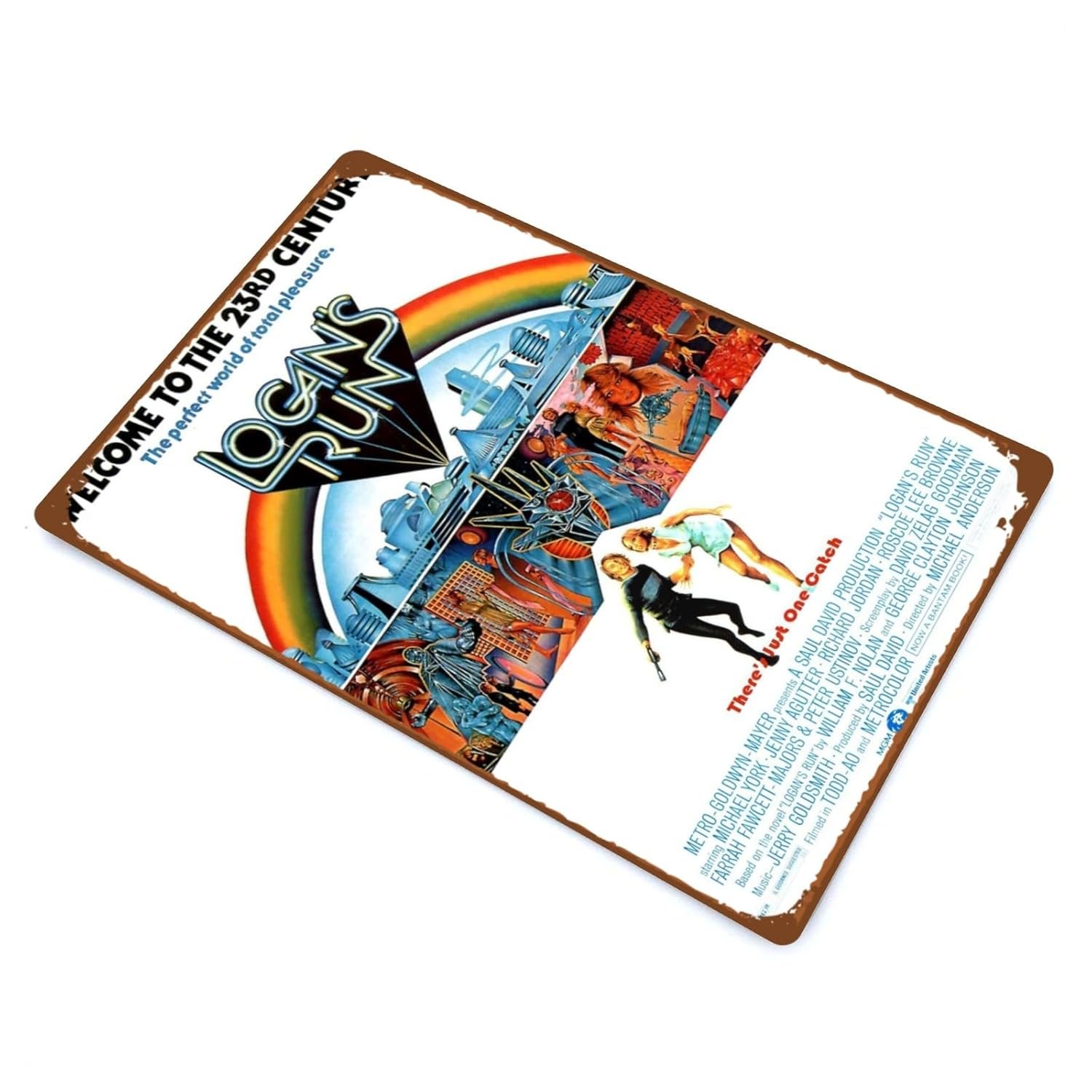 Logan's Run Movie Man Cave Decor Classic Old Movie Vintage Metal Wall Tin Sign Retro Gift Vintage Classic Retro Movie Decorations 8"x12"