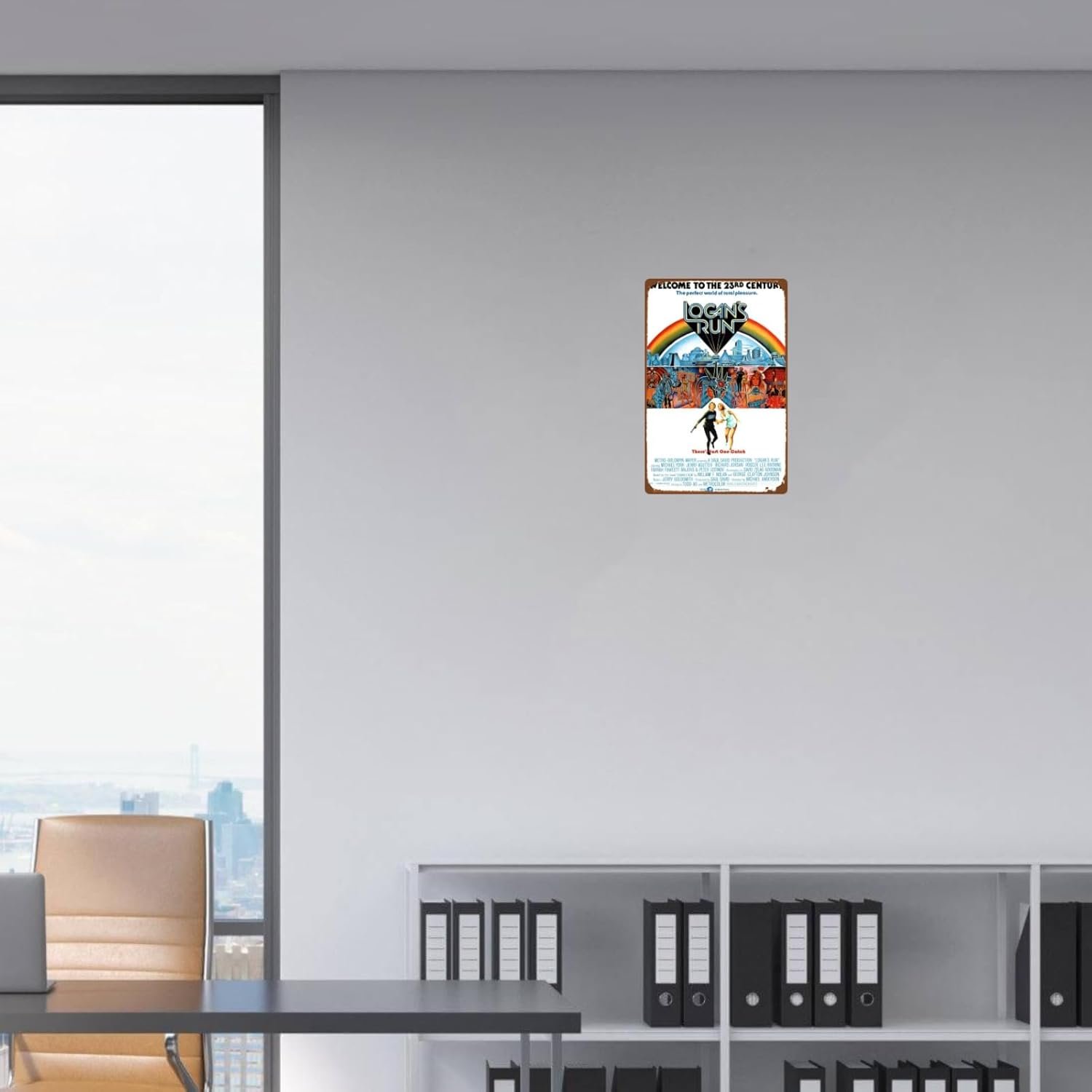 Logan's Run Movie Man Cave Decor Classic Old Movie Vintage Metal Wall Tin Sign Retro Gift Vintage Classic Retro Movie Decorations 8"x12"