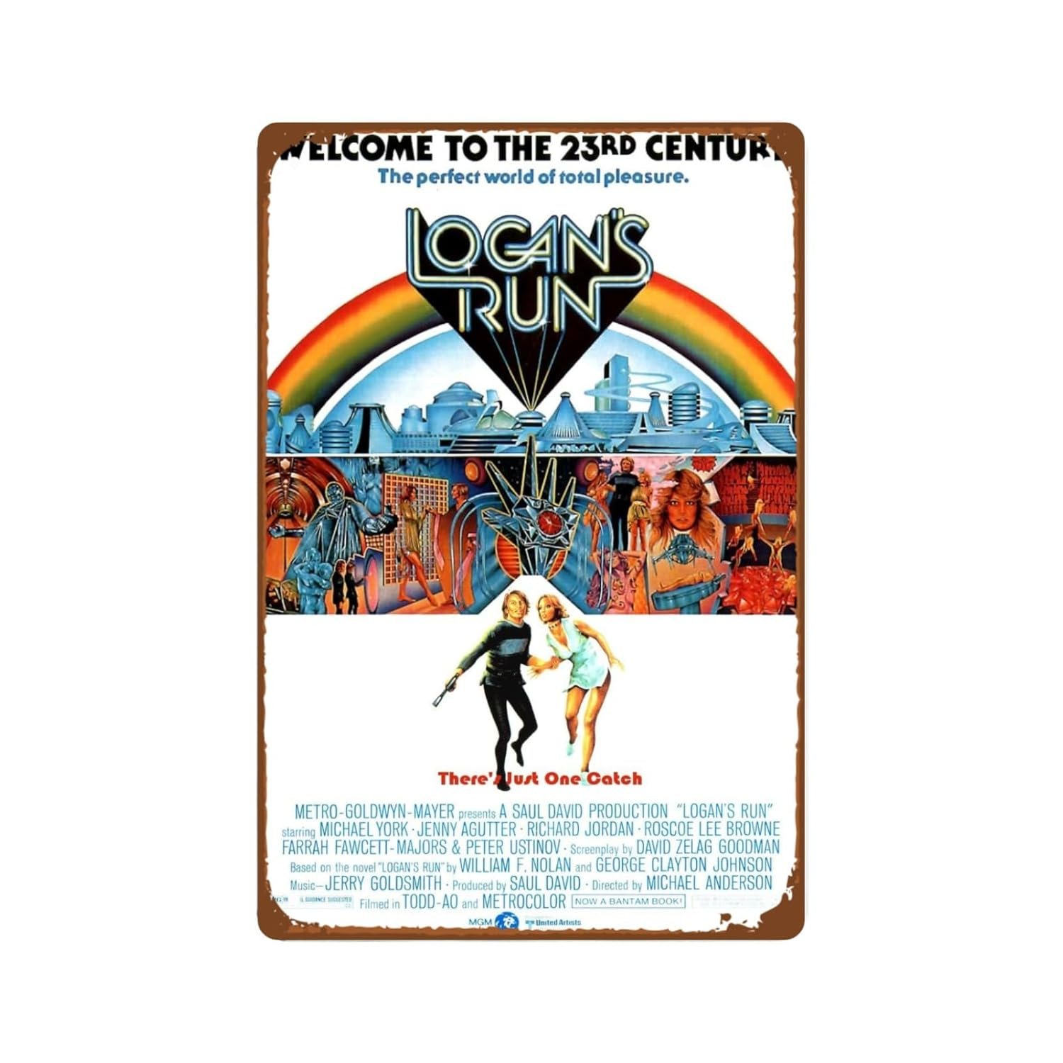 Logan's Run Movie Man Cave Decor Classic Old Movie Vintage Metal Wall Tin Sign Retro Gift Vintage Classic Retro Movie Decorations 8"x12"