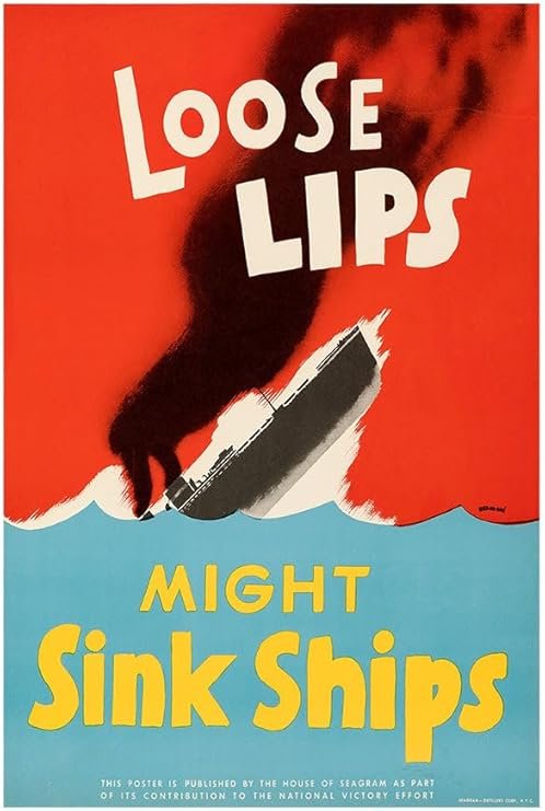 Loose Lips Might Sink Ships - WW2 Poster-8 x 12 Inches (US/CAN only)
