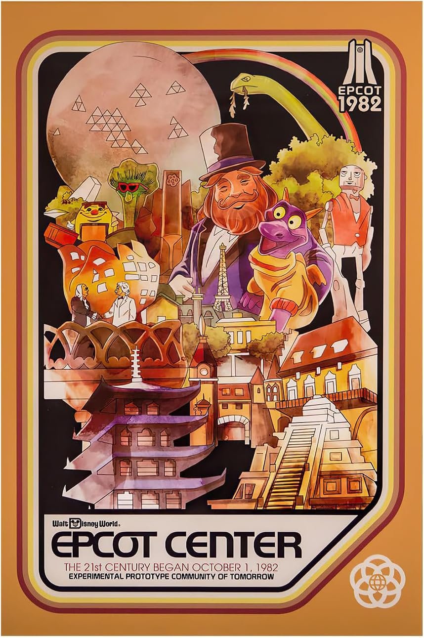 Lost Island Trading Company Epcot Center - Disneyworld - 1982 Opening - Figment - Disneyworld Poster-8 x 12 Inches (US/CAN Only)