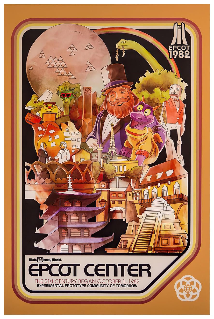 Lost Island Trading Company Epcot Center - Disneyworld - 1982 Opening - Figment - Disneyworld Poster-8 x 12 Inches (US/CAN Only)