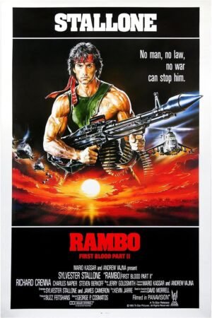 Lost Island Trading Company Rambo First Blood Part II 1985 v2 - Classic Movie Poster-12 x 18 Inches