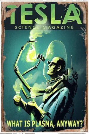 Lost Island Trading Company Tesla Science Magazine - What is Plasma Anyway? - Fallout 4 Poster-24 x 36 Inches