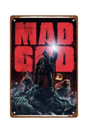 Mad God Movie Art Deco Metal Wall Tin Sign Action Drama Movie Man Cave Decor Retro Gift Vintage Decorations Horror Film 8"x12"