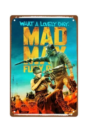 Mad Max-Fury Road Movie Poster Metal Wall Tin Sign wall art Vintage Movie Posters room decor Man Cave Decor Retro Gift Vintage Decorations 8"x12"