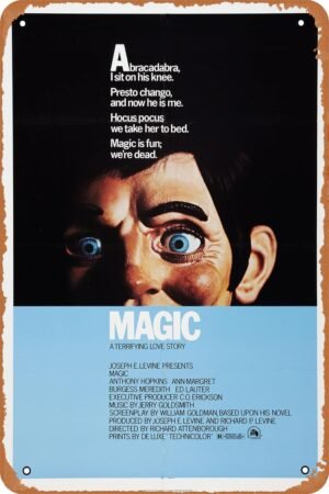 Magic Horror Movie Poster Tin Sign Vintage Metal Sign Retro Wall Decor 12x8 Inches
