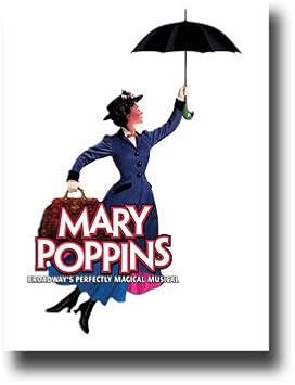 Mary Poppins Poster Broadway Musical Promo 11 x 17 inches Umbrella