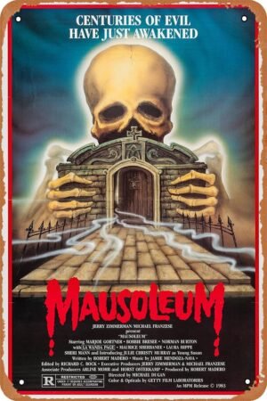Mausoleum Horror Movie Poster Tin Sign Vintage Metal Sign Retro Wall Decor 12x8 Inches