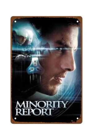 Minority Report Movies Man Cave Decor Classic Movie Posters Metal Wall Tin Sign Retro Gift Vintage Action Movies Posters Decorations 8"x12"