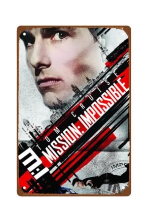 Mission Impossible Movie Metal Wall Tin Sign Mission Collection Movie Retro Gift Man Cave Decor Vintage Decorations 8"x12"