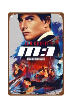 Mission Impossible Movie Metal Wall Tin Sign Mission Collection Movie Retro Gift Man Cave Decor Vintage Decorations 8"x12"