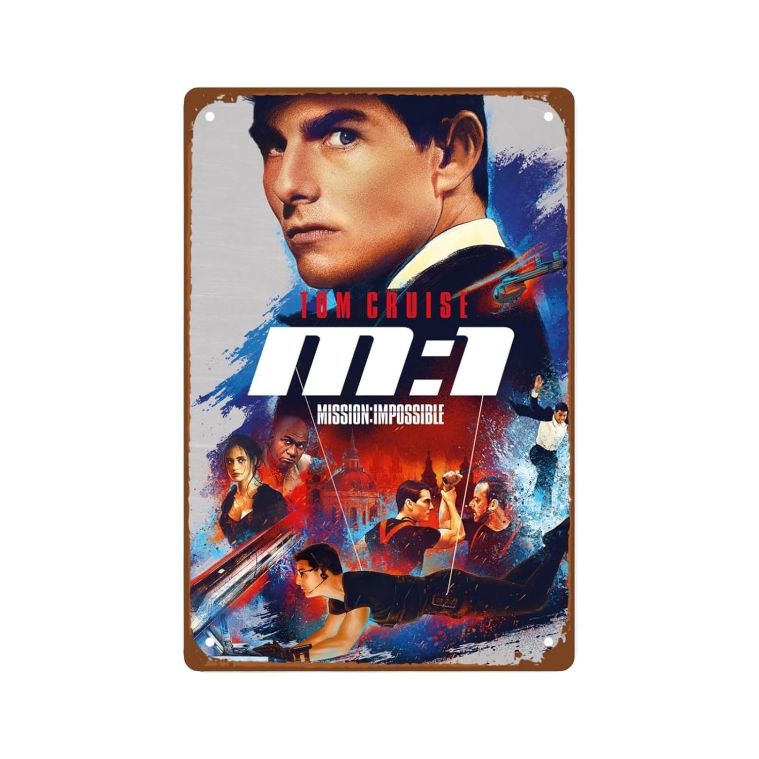 Mission Impossible Movie Metal Wall Tin Sign Mission Collection Movie Retro Gift Man Cave Decor Vintage Decorations 8"x12"