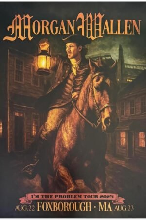 Morgan Wallen Foxborough MA Poster August 22 2025 Country Tour Art