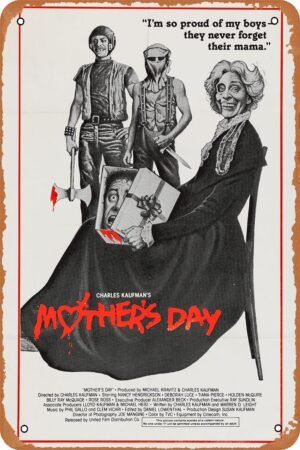 Mother's Day Horror Movie Poster Tin Sign Vintage Metal Sign Retro Wall Decor 12x8 Inches
