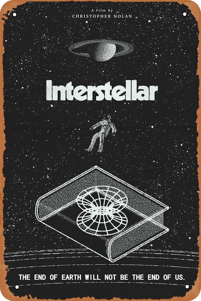 Movie Poster Interstellar Poster Movie Tin Sign Retro Vintage Wall Art Decor Metal Sign 8x12 inches
