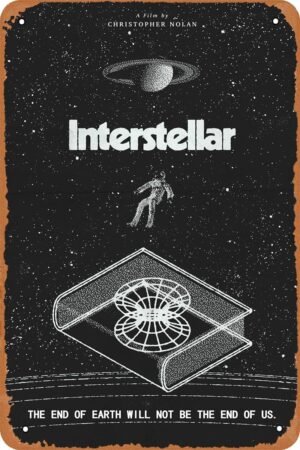 Movie Poster Interstellar Poster Movie Tin Sign Retro Vintage Wall Art Decor Metal Sign 8x12 inches