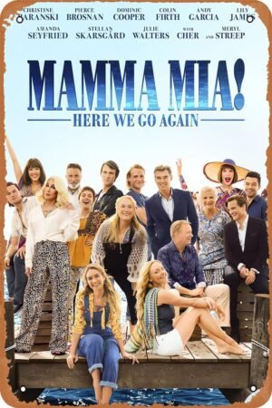 Movie Poster Mamma Mia Movie Metal Tin Sign Retro Vintage Wall Art Decor Gifts for Man Women 8x12 inches