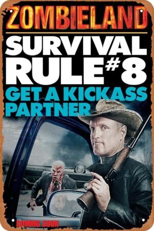 Movie Poster Zombieland Movie Metal Tin Sign Retro Vintage Wall Art Decor Gifts for Man Women 8x12 inches