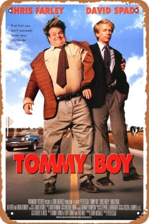 Movie Tommy Boy Poster Vintage Tin Sign for Cafe Bar Garage Home Wall Art Decor Gift Retro Metal Sign 12 X 8 inch