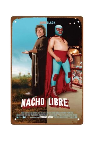 Nacho Libre Movie Man Cave Decor wall artClassic Film Poster room decor Metal Wall Tin Sign Retro Gift Vintage Decorations 8"x12"