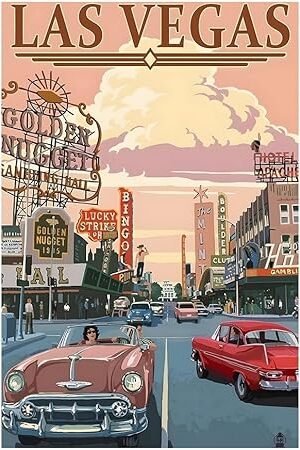 Nevada - Las Vegas - Vintage Travel Poster (8x12Inches(US/CANonly))
