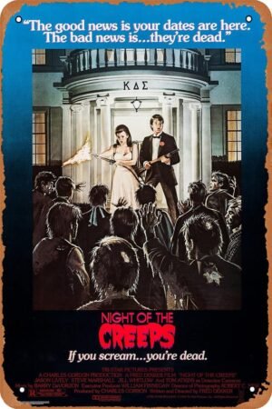 Night of the Creeps Horror Movie Poster Tin Sign Vintage Metal Sign Retro Wall Decor 12x8 Inches