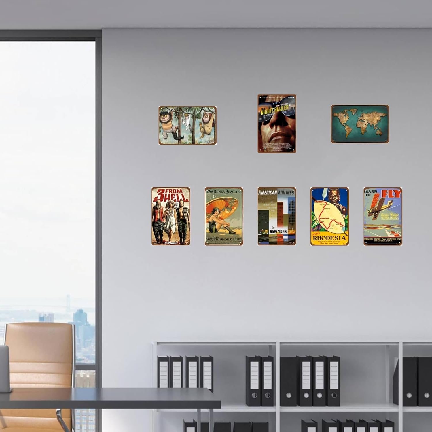 Nightcrawler Movie Metal Wall Tin Sign Classic Movie Poster Retro Gift Man Cave Decor Vintage Decorations 8"x12"