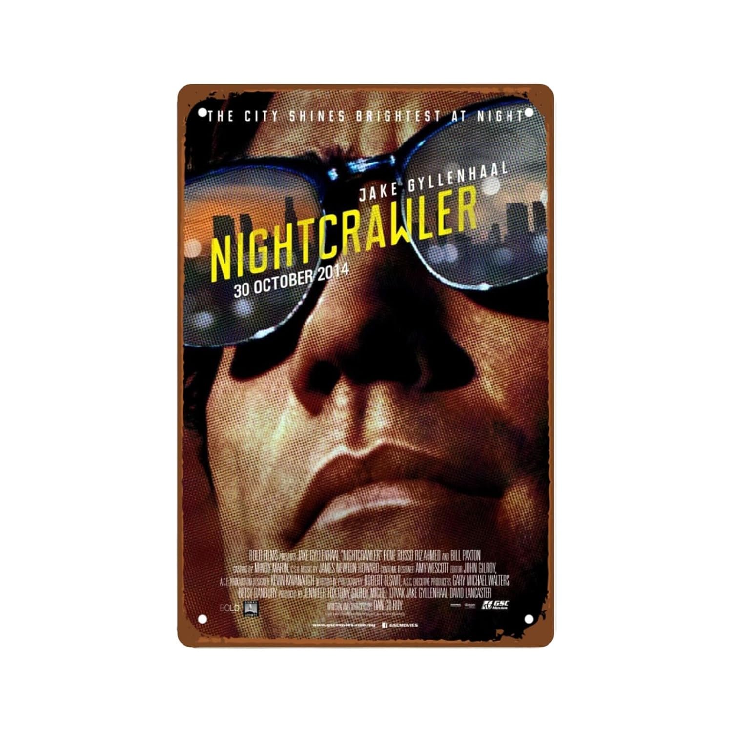 Nightcrawler Movie Metal Wall Tin Sign Classic Movie Poster Retro Gift Man Cave Decor Vintage Decorations 8"x12"