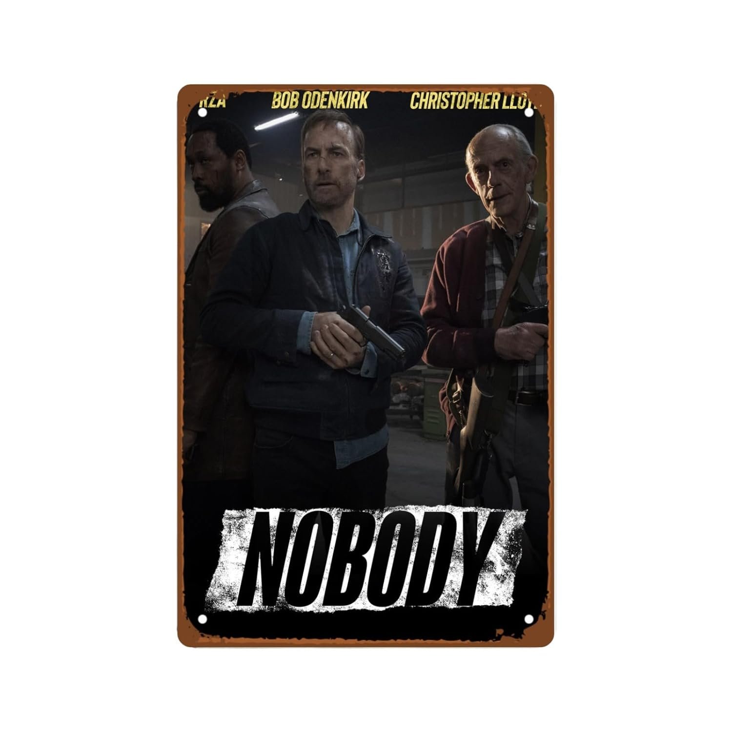 Nobody Movie Metal Wall Tin Sign Action Movie Poster Man Cave Decor Retro Gift Vintage Decorations 8"x12"