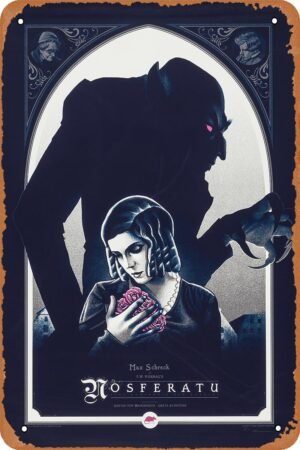 Nosferatu 2014 Horror Movie Poster Tin Sign Vintage Metal Sign Retro Wall Decor 12x8 Inches