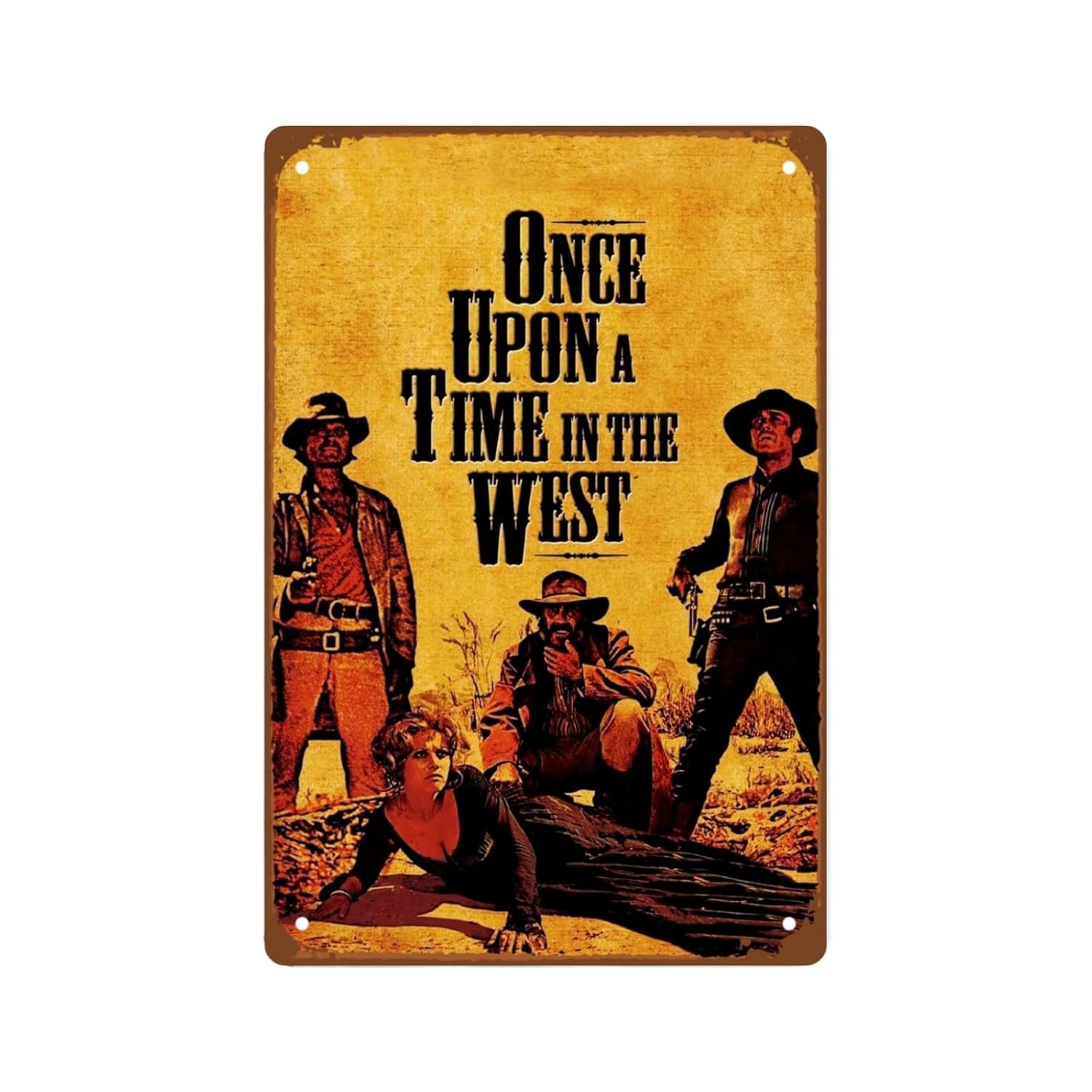 Once Upon A Time West Movie Man Cave Decor Classic Movie Poster Metal Wall Tin Sign Retro Gift Vintage Decorations 8"x12"