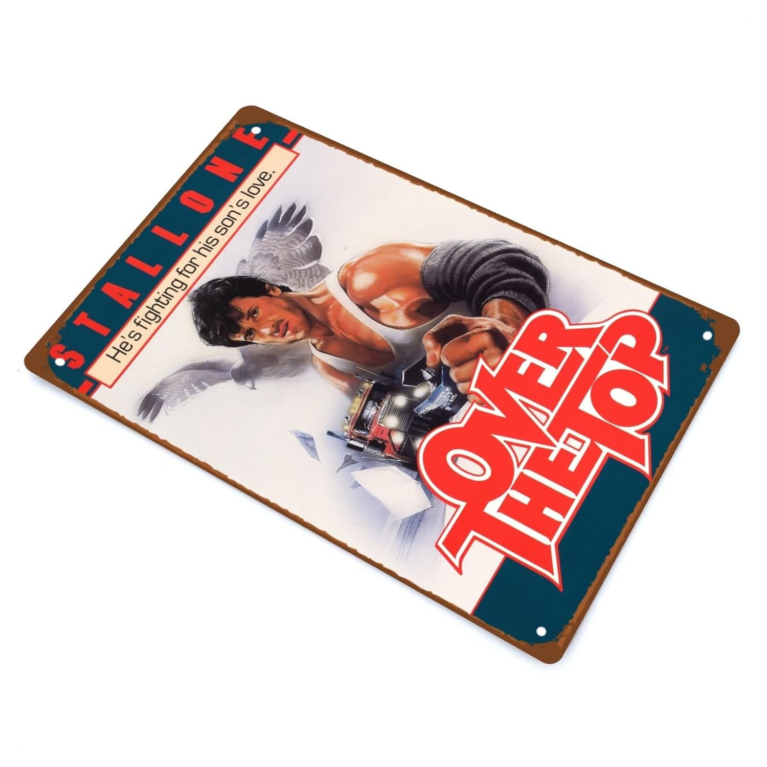 Over The Top Movies Metal Wall Tin Sign Classic Action Film Retro Gift Man Cave Decor Vintage Modern Fighting Action Movie Decorations 8"x12"