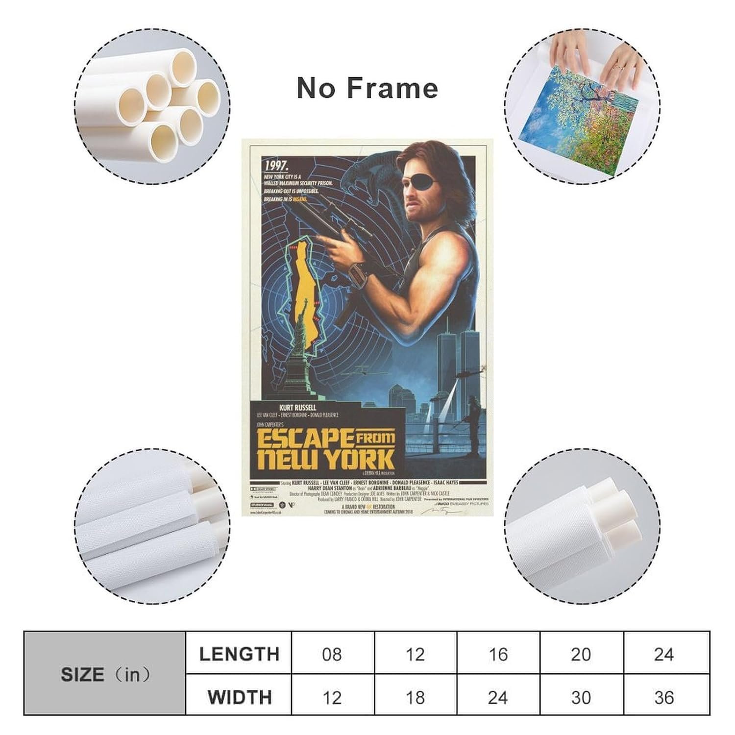 Paintings for Wall Decorations Escape from New York Movie Posters Cool Artwork Wall Art Home Decor Posters Gift Ideas Prints Canvas Art Poster And Wall Art Picture Print Modern...