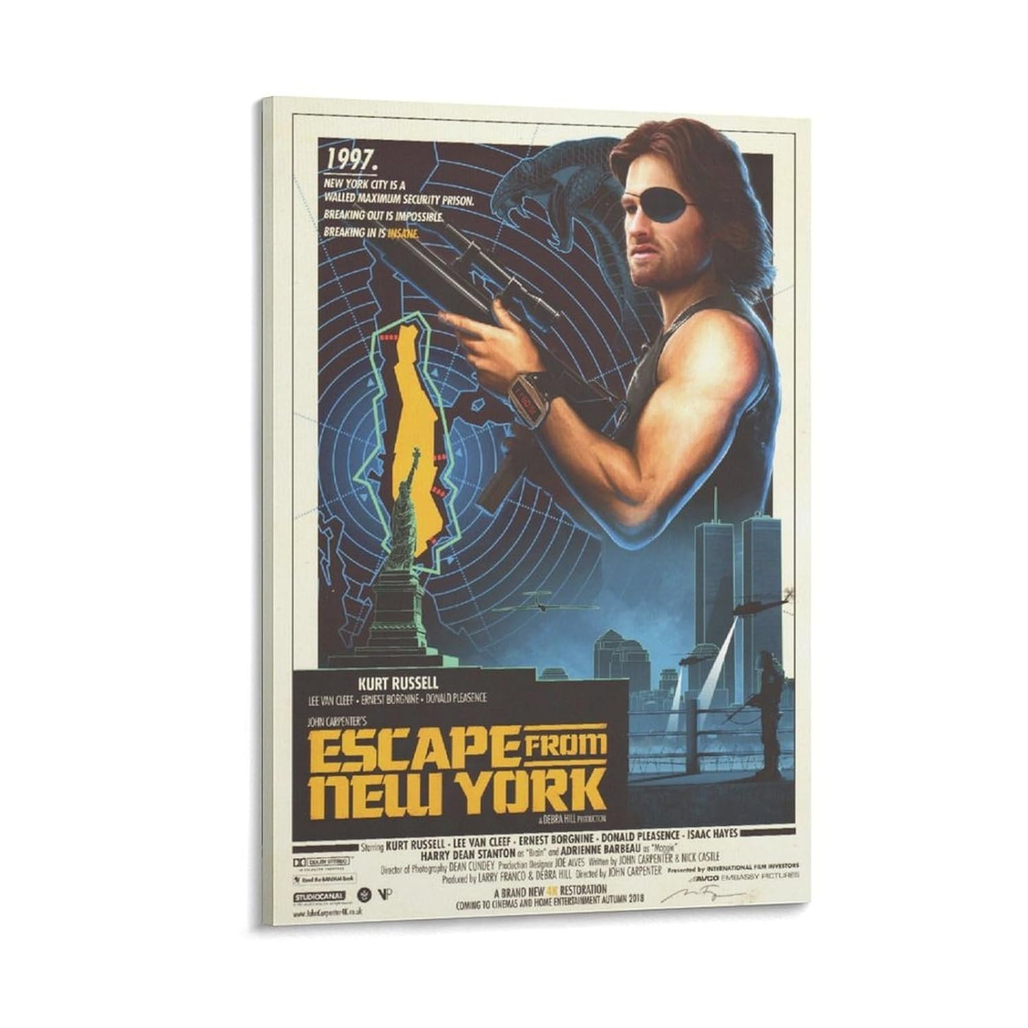 Paintings for Wall Decorations Escape from New York Movie Posters Cool Artwork Wall Art Home Decor Posters Gift Ideas Prints Canvas Art Poster And Wall Art Picture Print Modern...