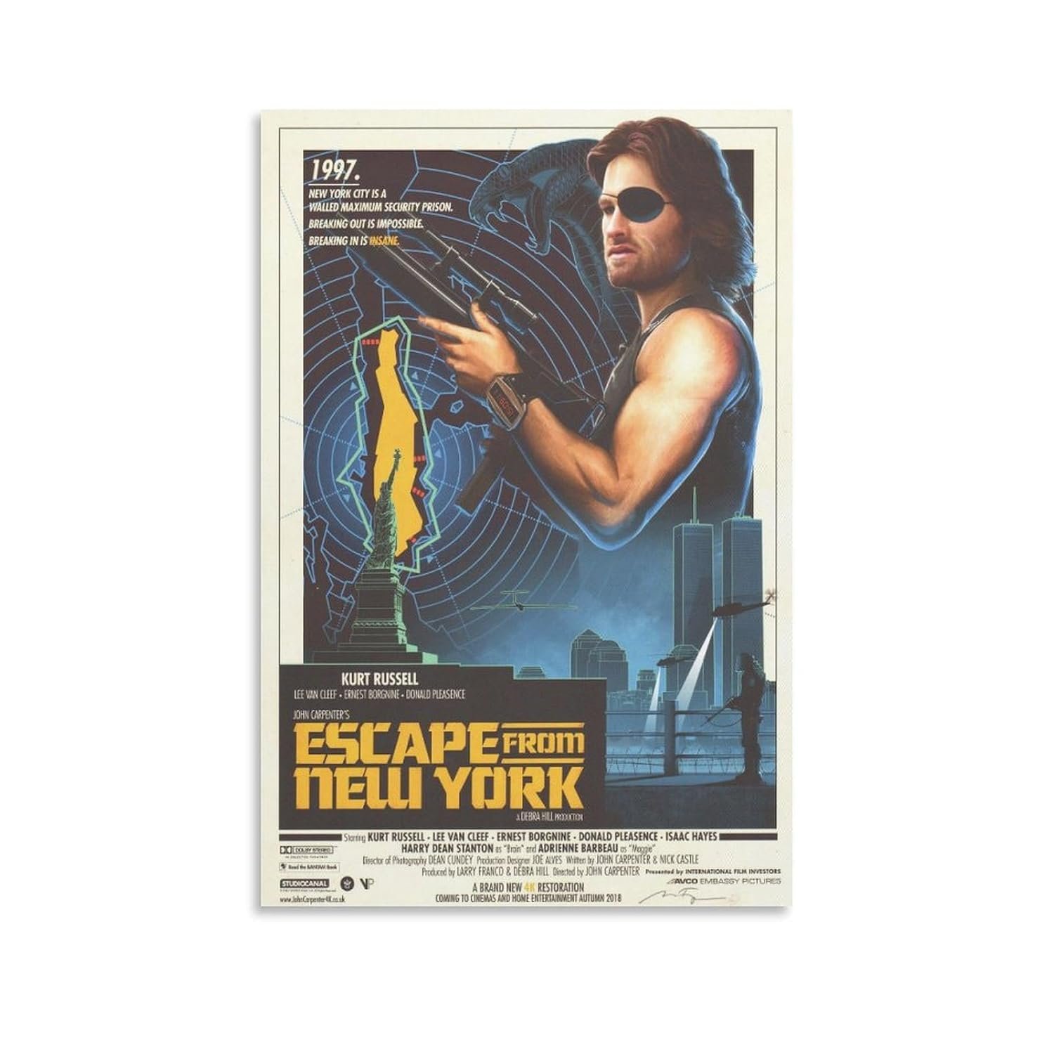 Paintings for Wall Decorations Escape from New York Movie Posters Cool Artwork Wall Art Home Decor Posters Gift Ideas Prints Canvas Art Poster And Wall Art Picture Print Modern...