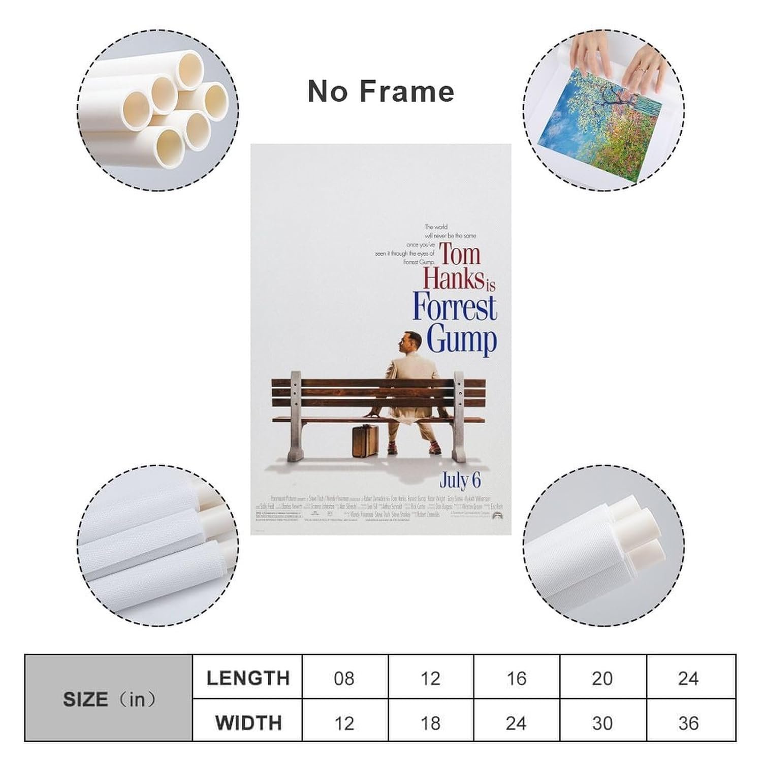 Paintings for Wall Decorations Forrest Gump Movie Posters Prints Poster Decorative Painting Canvas Wall Art Living Room Posters Bedroom Painting 20x30inch(50x75cm)