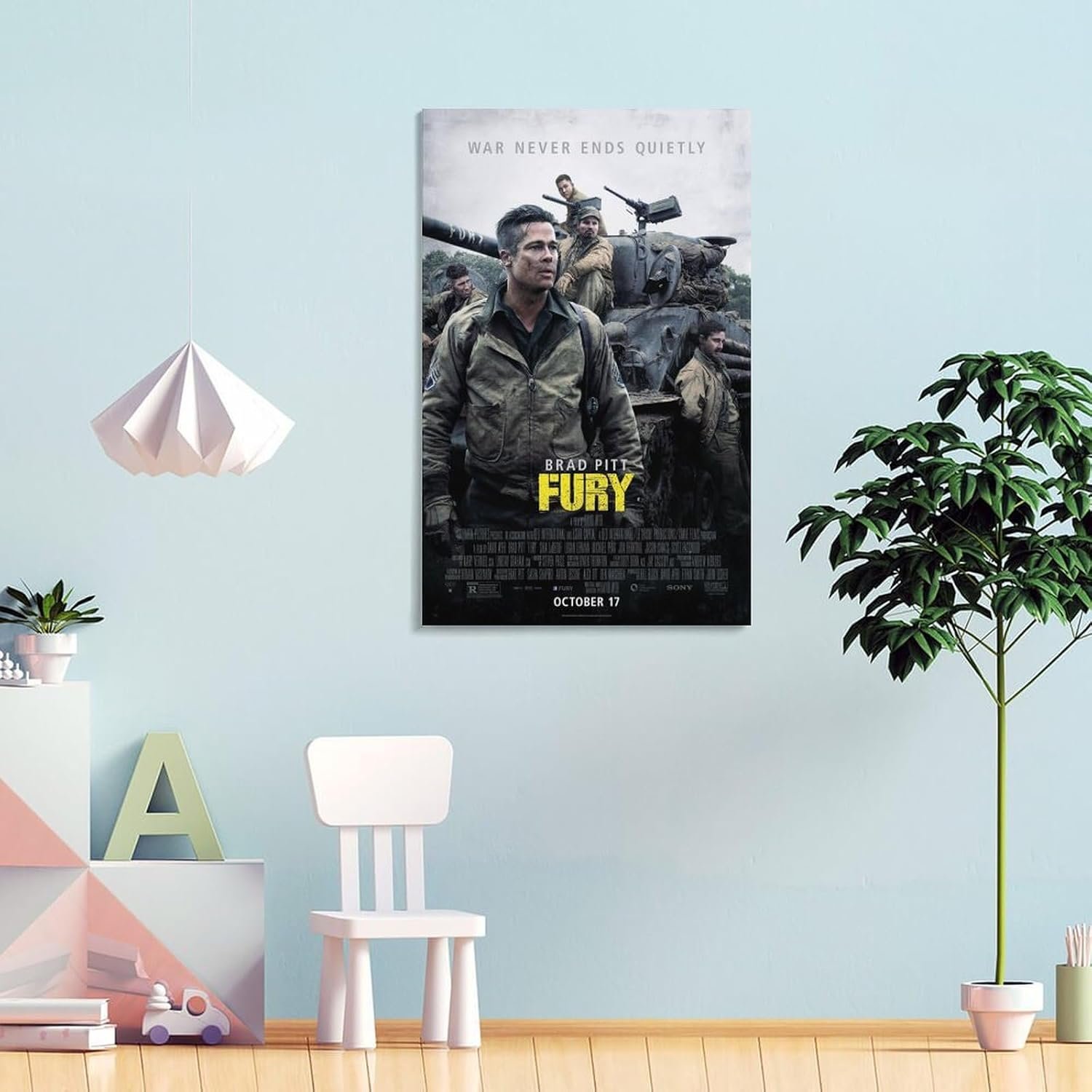 Paintings for Wall Decorations Fury Movie Posters Prints Canvas Art Poster And Wall Art Picture Print Modern Family Bedroom Decor Posters 24x36inch(60x90cm)