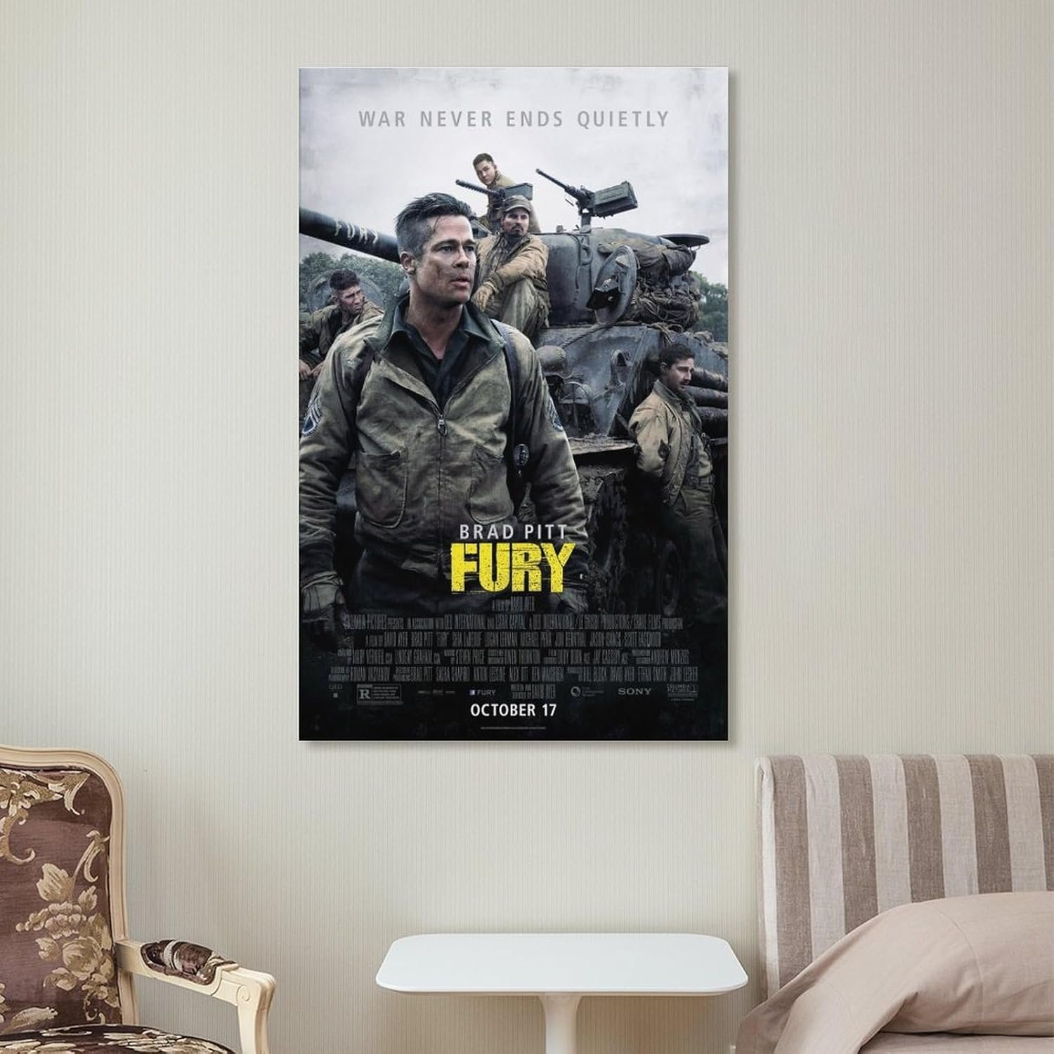 Paintings for Wall Decorations Fury Movie Posters Prints Canvas Art Poster And Wall Art Picture Print Modern Family Bedroom Decor Posters 24x36inch(60x90cm)